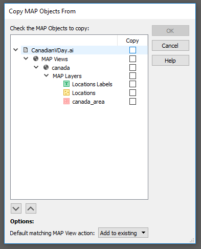 Copy MAP Objects From in MAPublisher