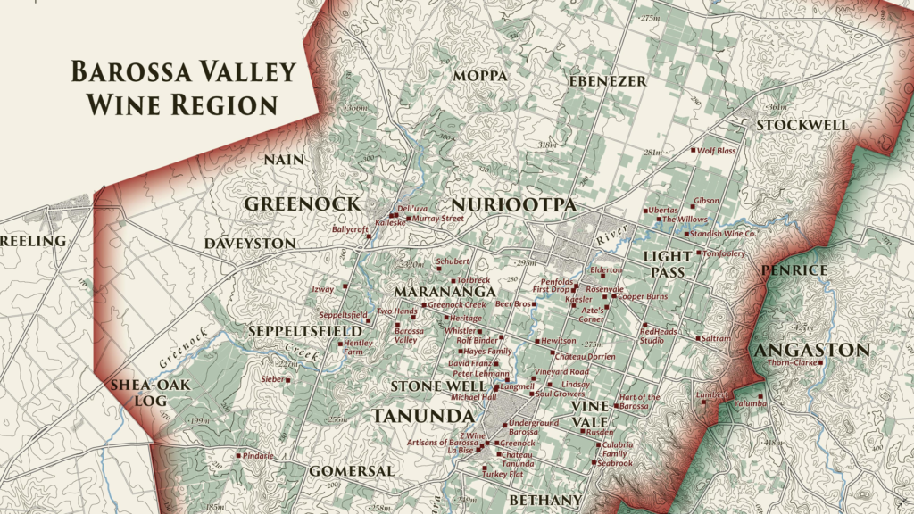 Barossa Wine Regions Map snippet by Stewart Adrain
